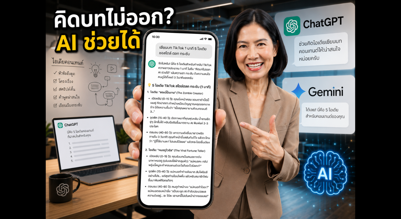 คิดบทไม่ออกAIช่วยได้ปกFacebook